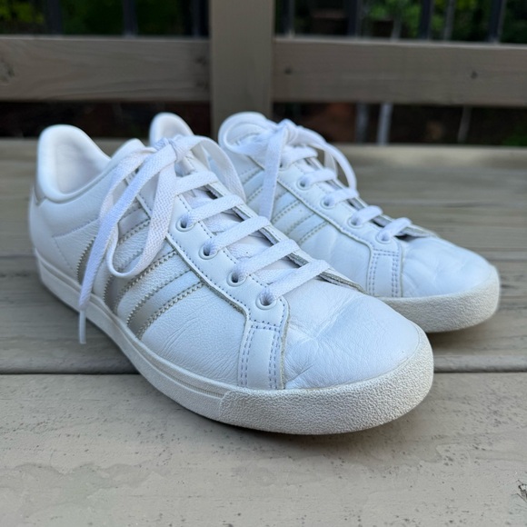 adidas Coast Star White Silver Metallic shoes size 7 - Picture 5 of 14